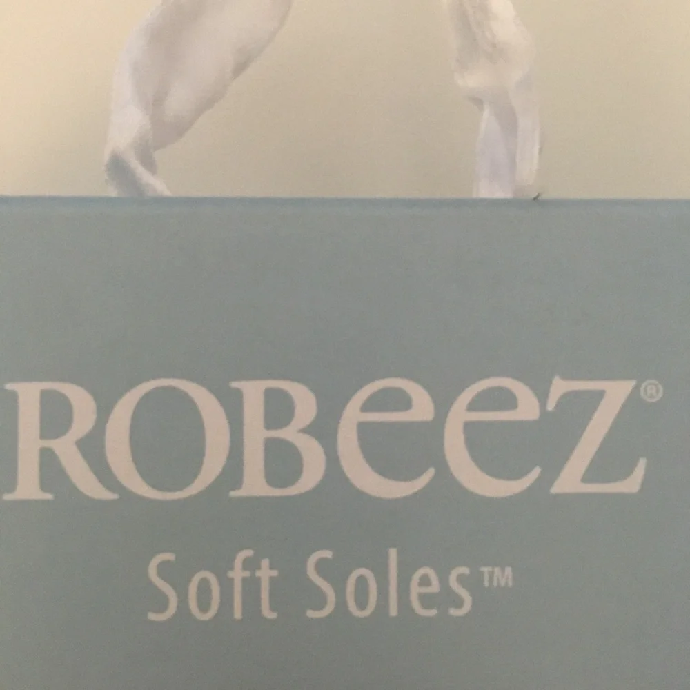 Robeez Soft Soles Baby Shoes in Mint Stripe with Seahorse & Coral 18-24M